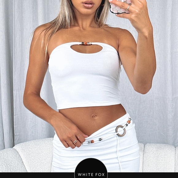 Save myself mini skirt white and how would you feel crop top white size XS set - Picture 2 of 4